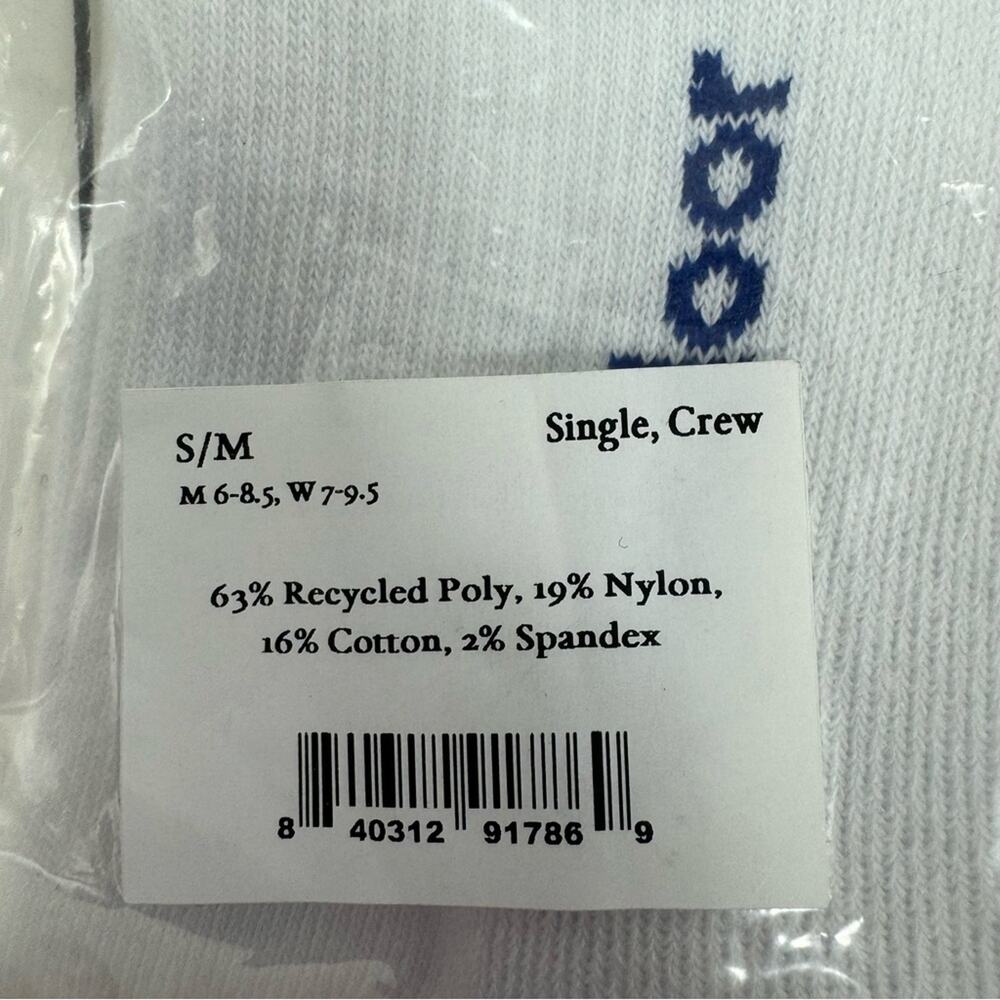 Outdoor Voices Graphic Crew Socks White Ying Yang Size S M Women 7-9.5 Athletic - Picture 3 of 9